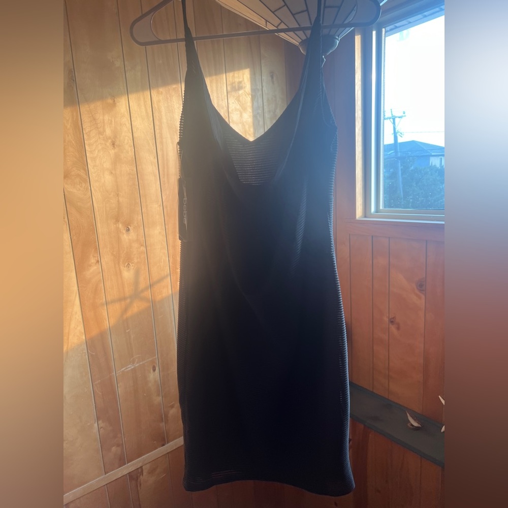 Size 10 bebe black drape back dress